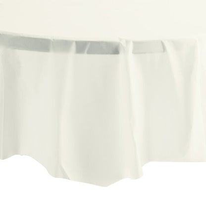 TableCloth Plastic Disposable Round Ivory 84'' Tablesettings Party Dimensions   