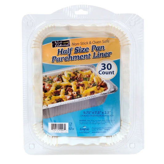 9.75" x 7.5" x 2.5" Parchment Liner for Half-Size Aluminum Pans – 30/Pack