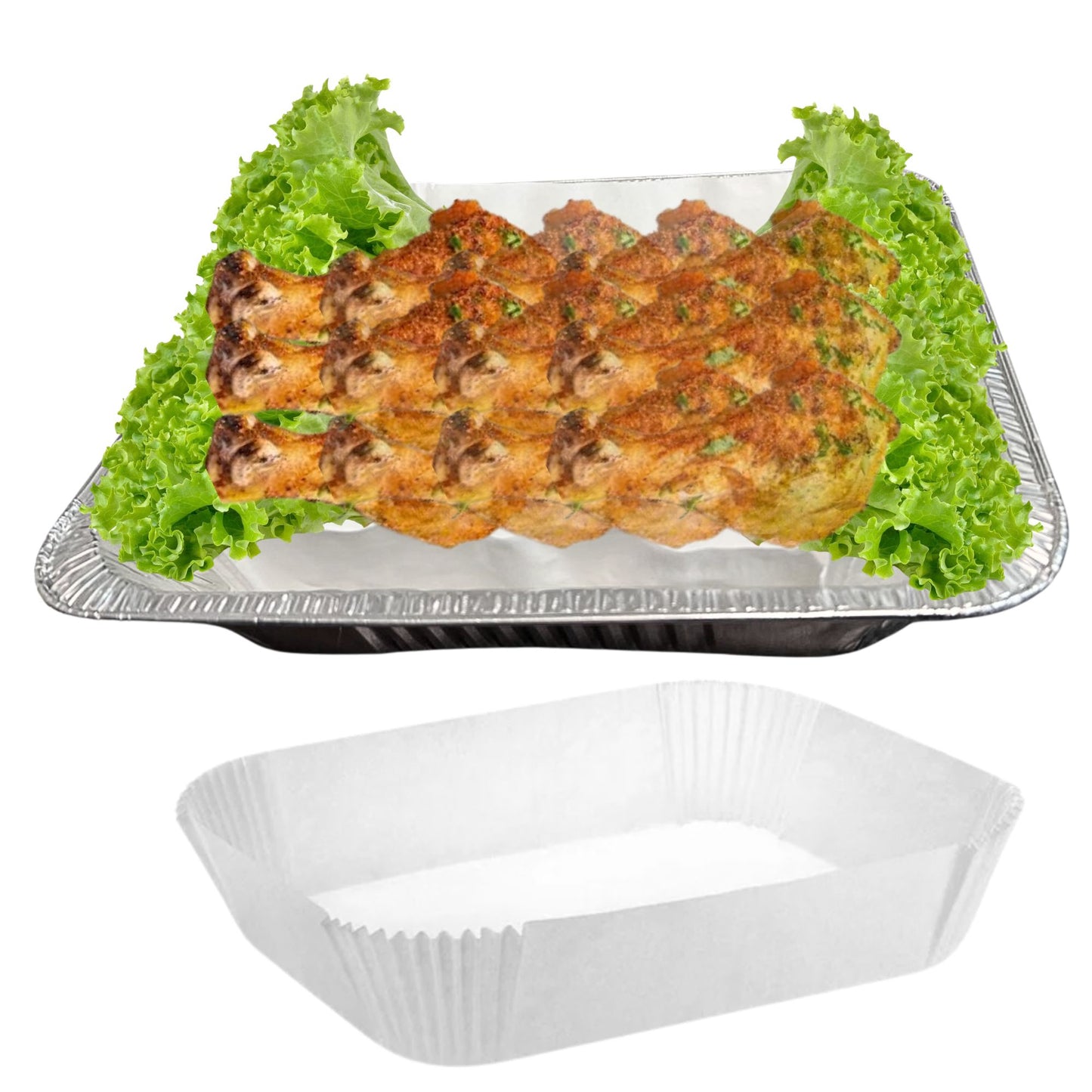 9.75" x 7.5" x 2.5" Parchment Liner for Half-Size Aluminum Pans – 30/Pack