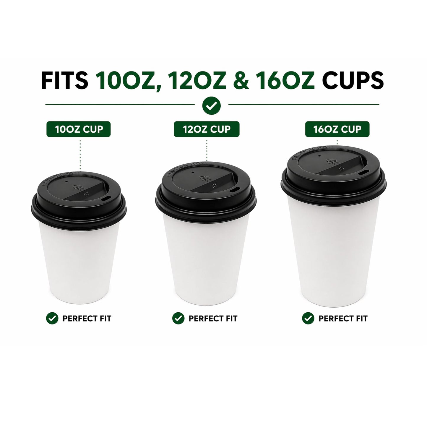 *WHOLESALE* Dome Lids for 10, 12, 16 oz Poly Paper Cups Hot and Cold 1000/ Case Paper Cups VeZee