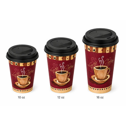 *WHOLESALE* Dome Lids for 10, 12, 16 oz Poly Paper Cups Hot and Cold 1000/ Case Paper Cups VeZee