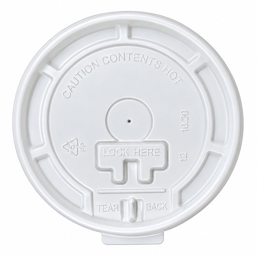 *BUY BULK* Plastic Lids for 10 12 16 oz Poly Paper Cups White Hot Cold Disposable Lids Paper Cups VeZee