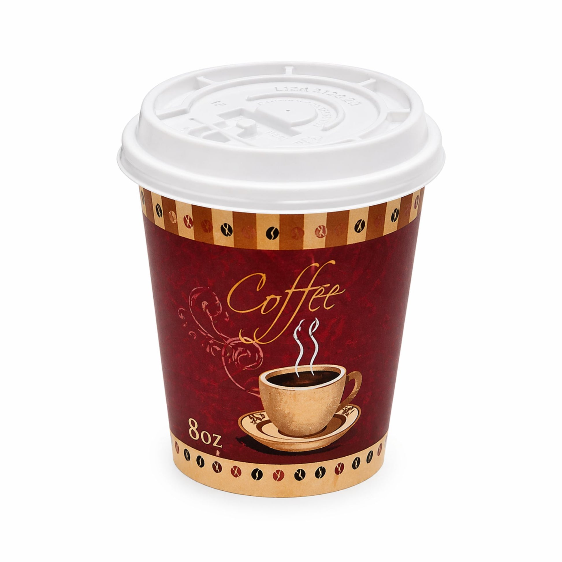 *WHOLESALE* White Plastic Lids for 8 oz Poly Paper Cups Hot and Cold 1000/Case Paper Cups VeZee