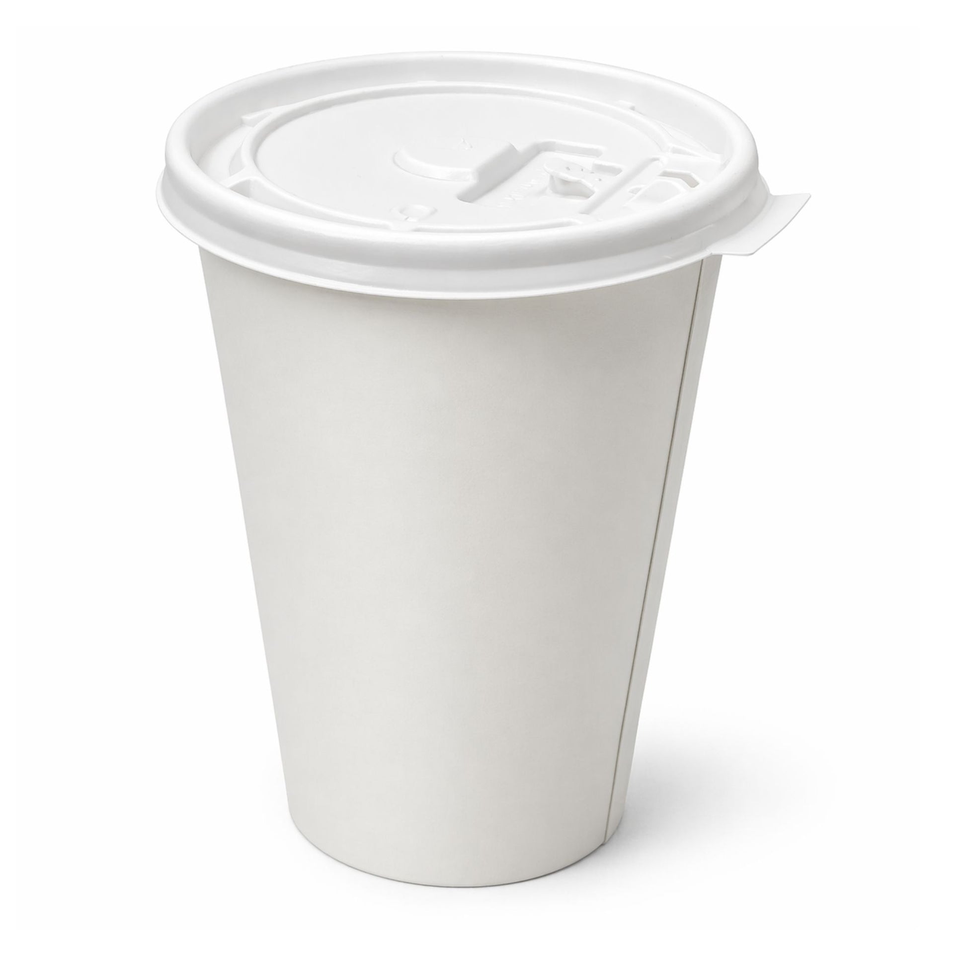 *WHOLESALE* White Plastic Lids for 8 oz Poly Paper Cups Hot and Cold 1000/Case Paper Cups VeZee