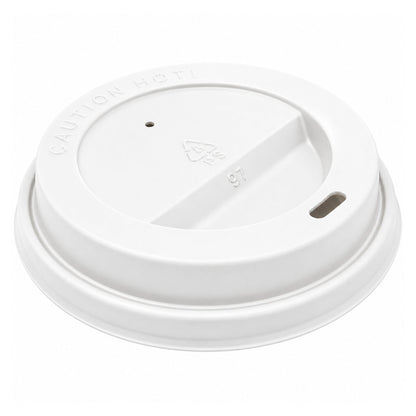 *BUY BULK* White Dome Lids for 10, 12, 16 oz Disposable Poly Paper Cups White Dome Lids VeZee Pack of 50