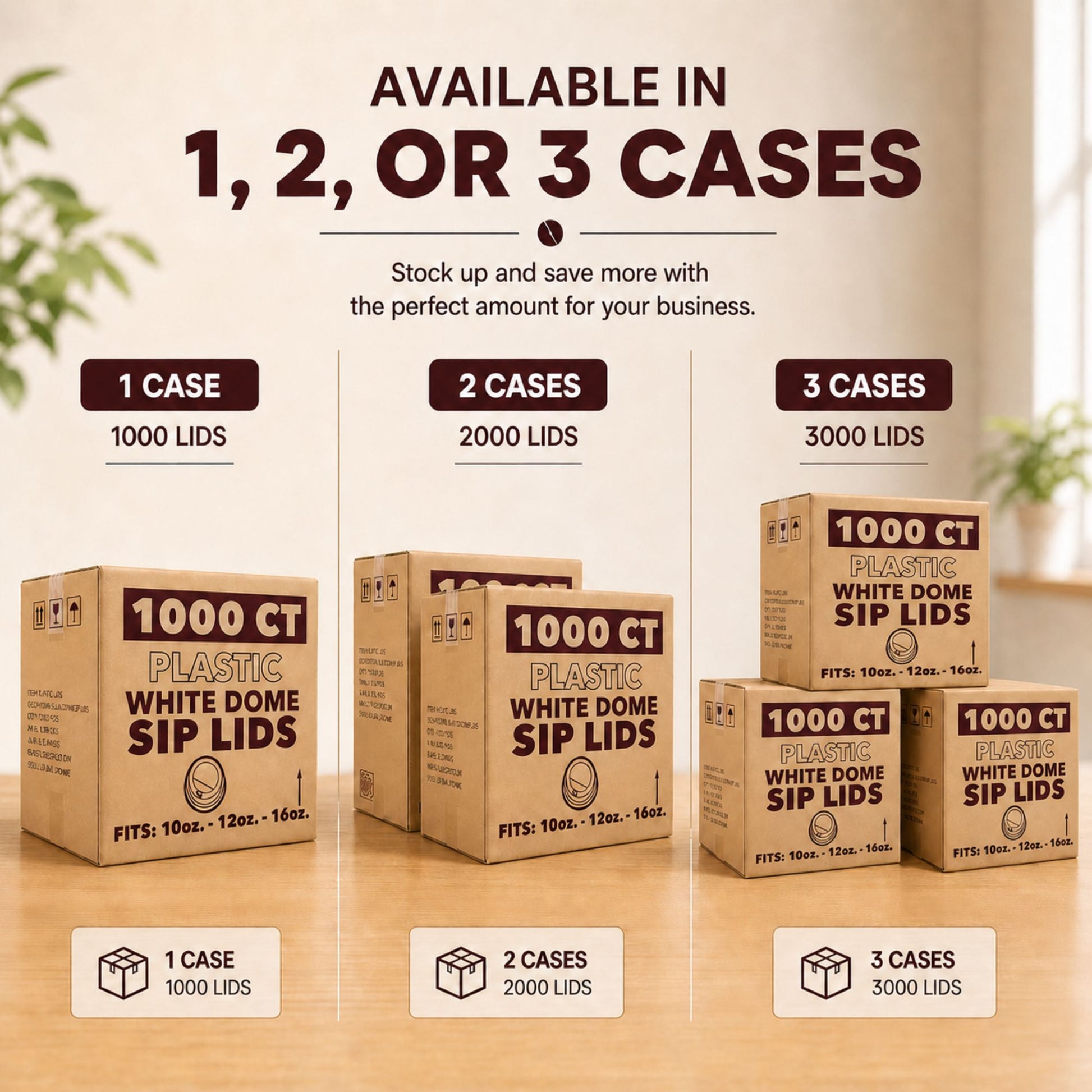 *WHOLESALE* White Dome Lids for 10, 12, 16 oz Disposable Poly Paper Cups 1000/ Case White Dome Lids VeZee