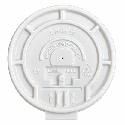 *WHOLESALE* White Plastic Lids for 8 oz Poly Paper Cups Hot and Cold 1000/Case Paper Cups VeZee