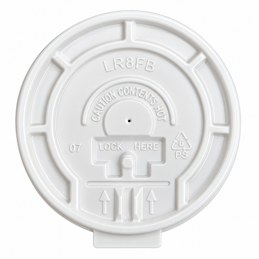*BUY BULK* White Plastic Lids for 8 oz Poly Paper Cups Hot and Cold Disposable Lids Paper Cups VeZee