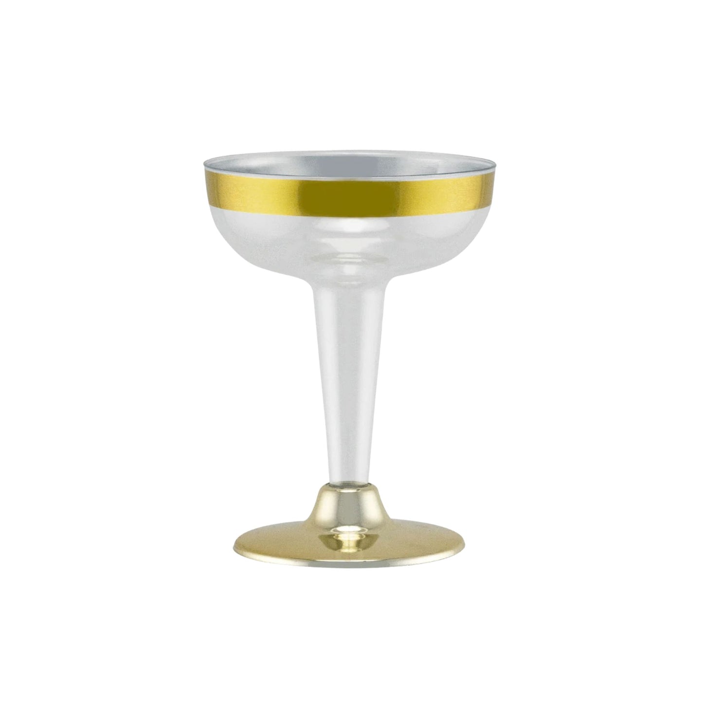 4oz Clear Gold Rim & Bottom Plastic Champagne Cocktail Champagne Cocktail Lillian Tablesettings