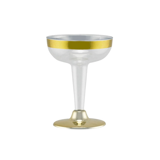 4oz Clear Gold Rim & Bottom Plastic Champagne Cocktail Champagne Cocktail Lillian Tablesettings