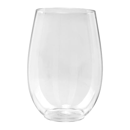 16oz Clear Stemless Dispoable Plastic Wine Glasses Tumbler Tumblers Lillian