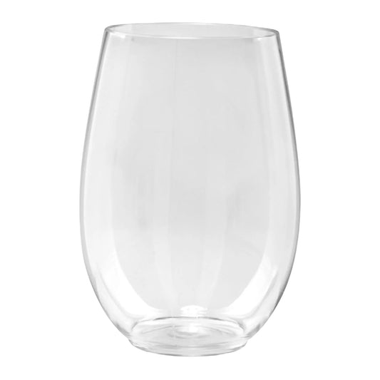 16oz Clear Stemless Dispoable Plastic Wine Glasses Tumbler Tumblers Lillian
