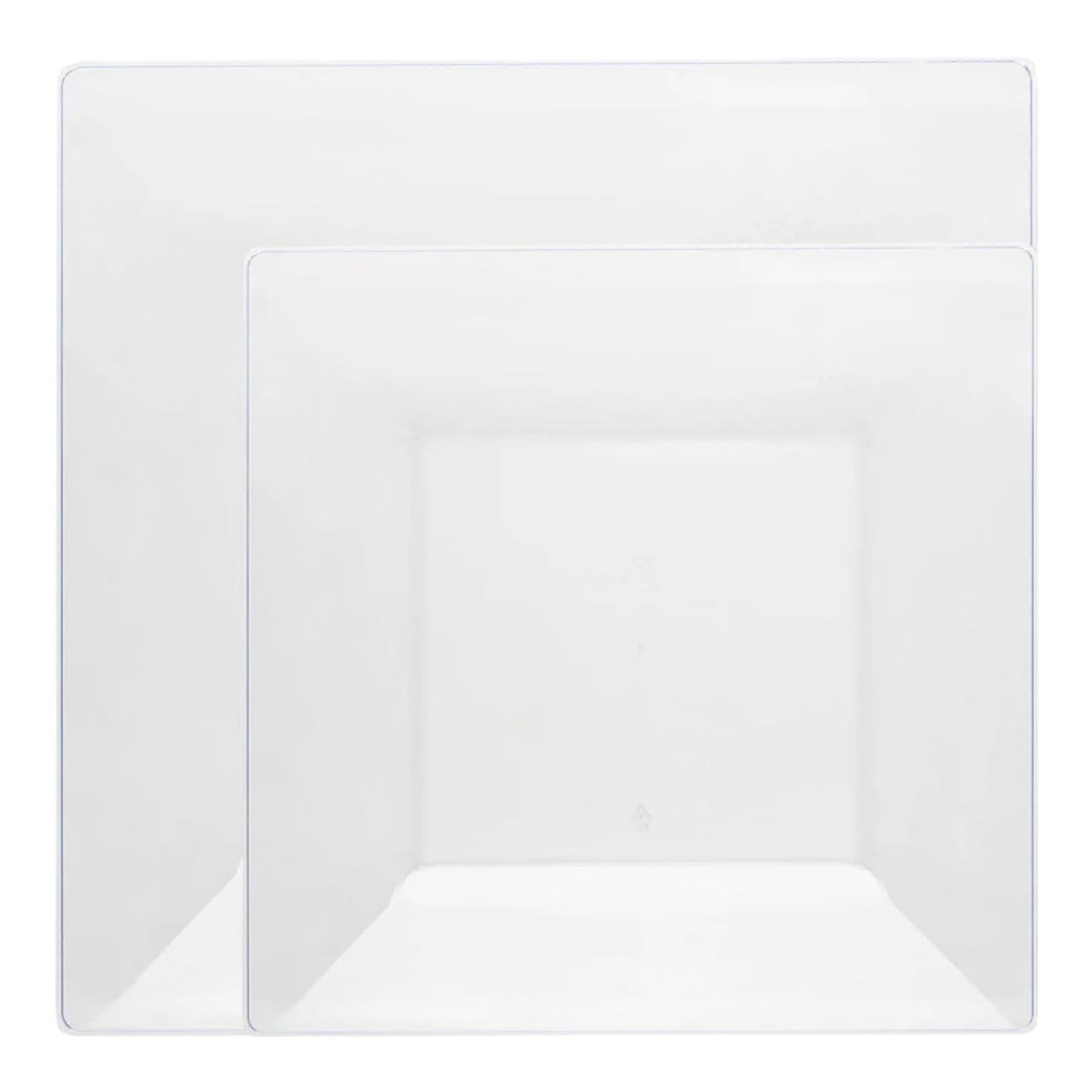 Clear plastic sheet with a white border on a white background