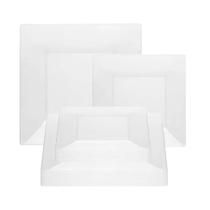 Set of white napkins on a white background