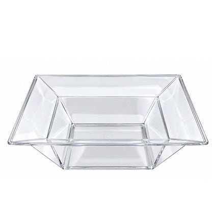 Lillian 12 oz Clear Square Plastic Dinner Bowls, Disposable Party & Catering Bowls, 10 Count Bowls Lillian