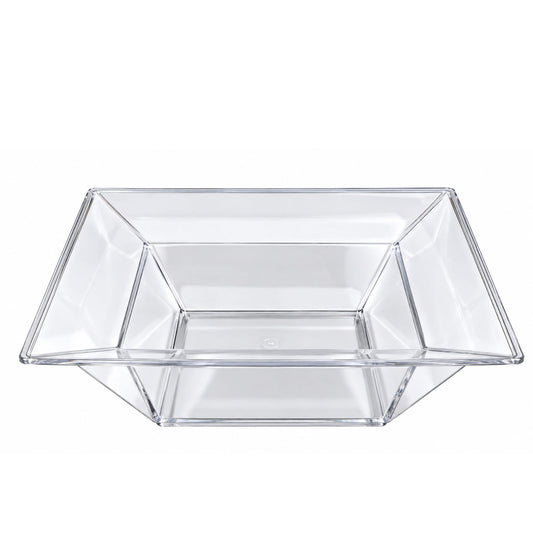 Lillian 12 oz Clear Square Plastic Dinner Bowls, Disposable Party & Catering Bowls, 10 Count Bowls Lillian
