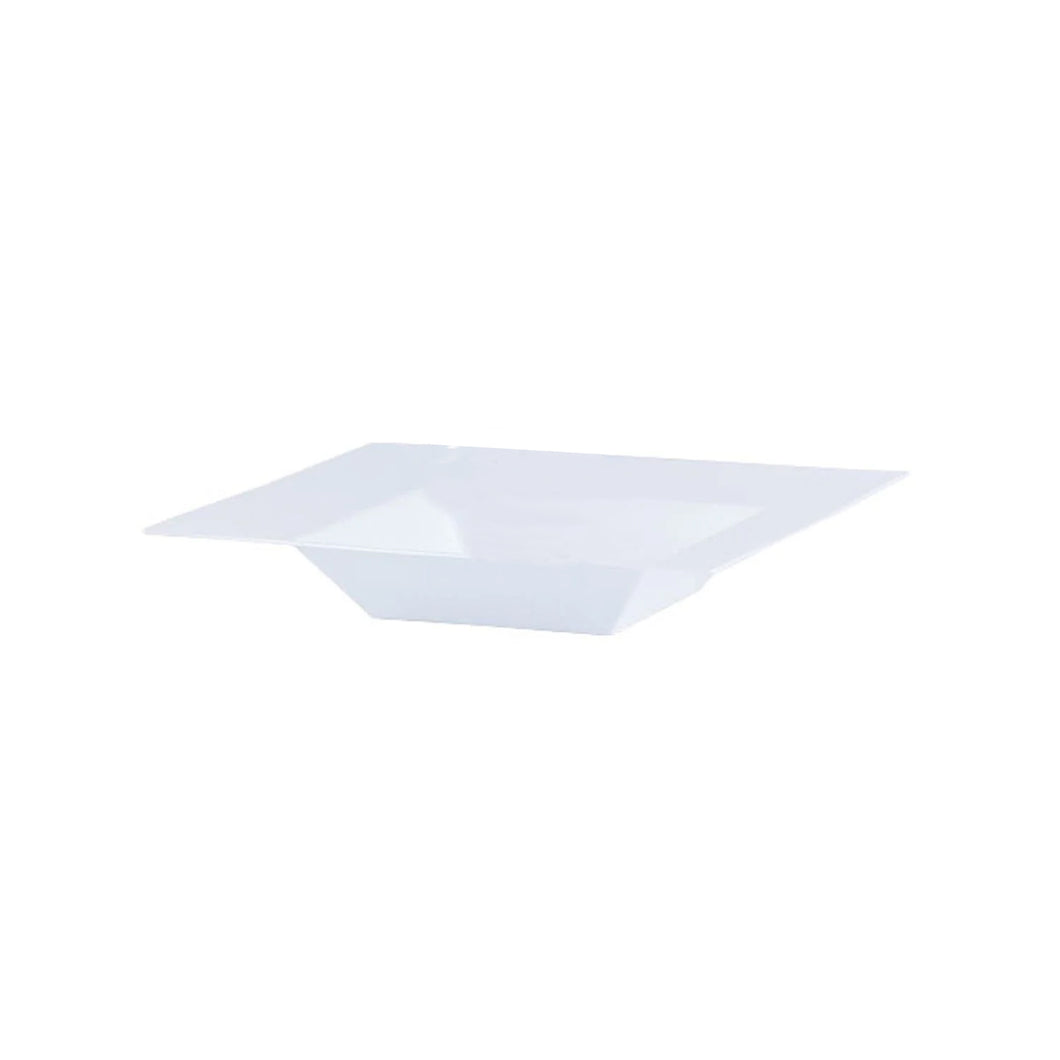 Lillian Tablesettings Square Plastic Dinner Bowls White 5 oz Bowls Lillian Tablesettings   