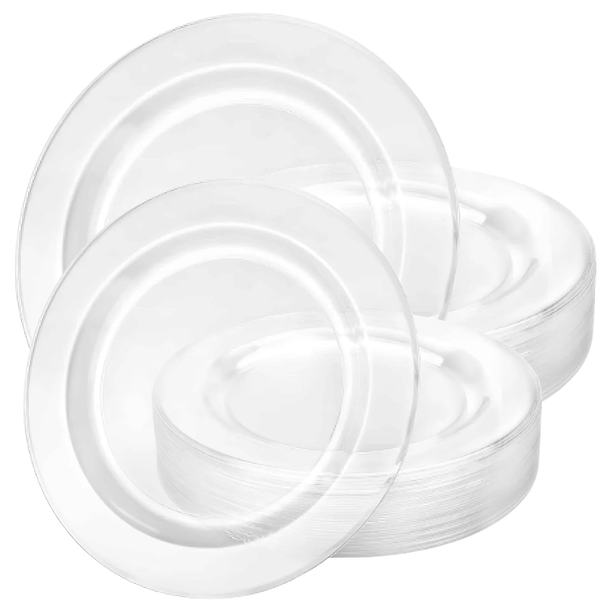 Magnificence Heavy Weight Pearl White Disposable Plastic Dinner Plate Combo Set