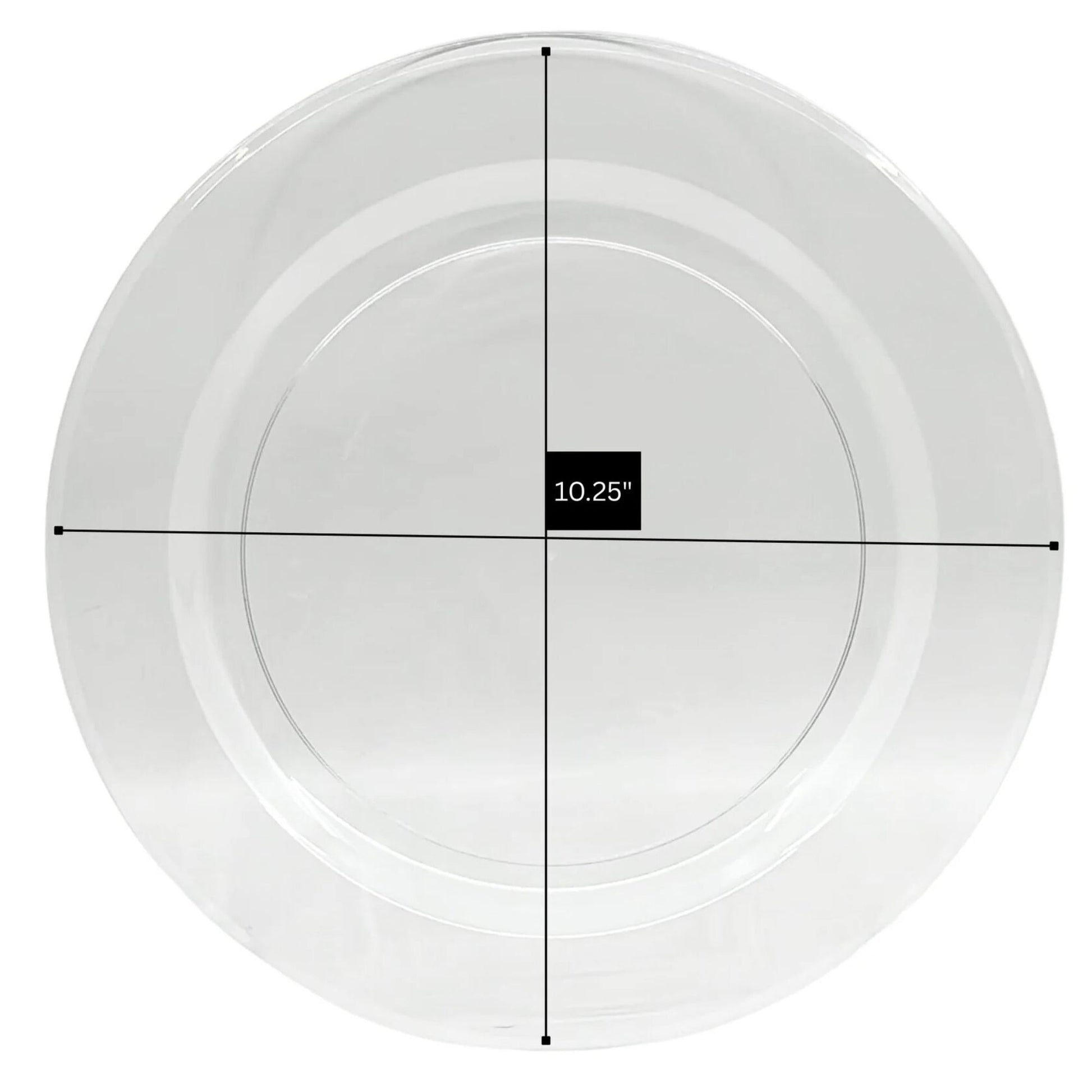 White plate with measurement label on a white background