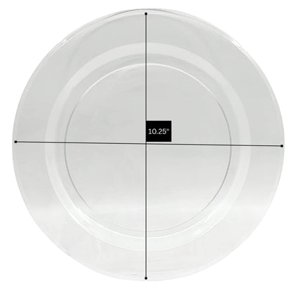 White plate with measurement label on a white background