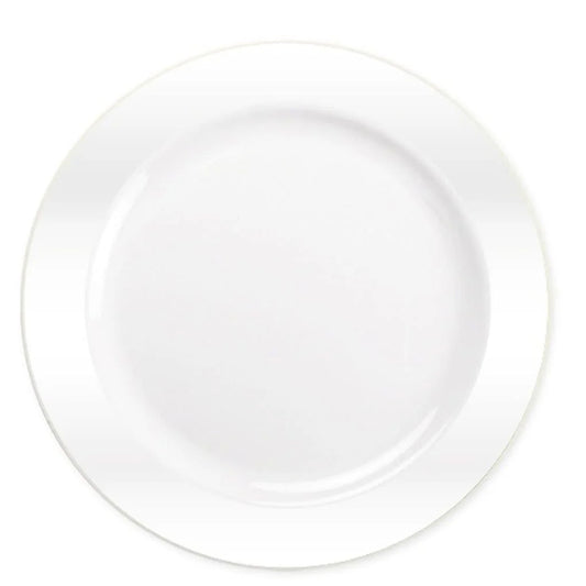 "BULK" Magnificence Heavy weight 10.25" Plastic Dinner Plate Value pack Pearl White Plastic Plates Lillian Tablesettings   