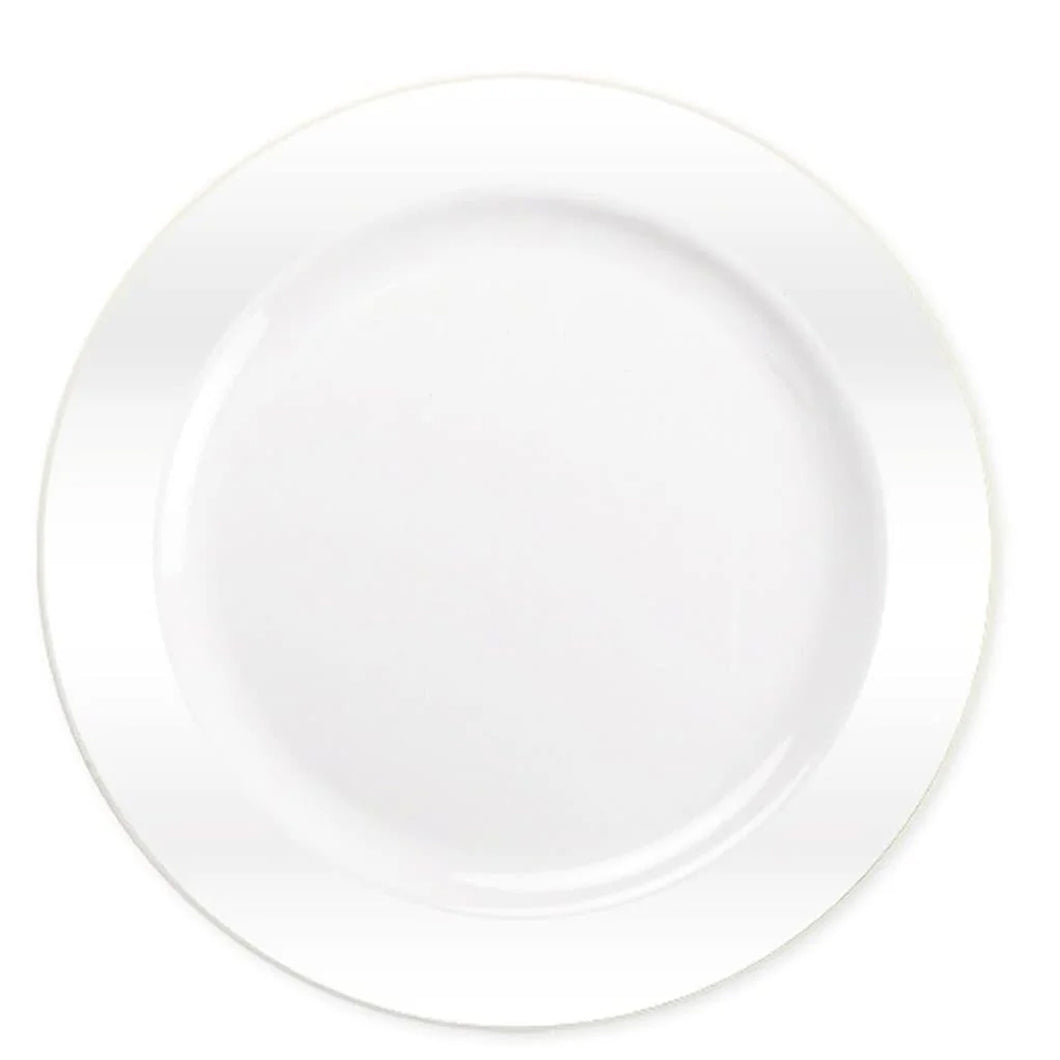 Magnificence Plastic Dinner Plate Pearl White 10.25