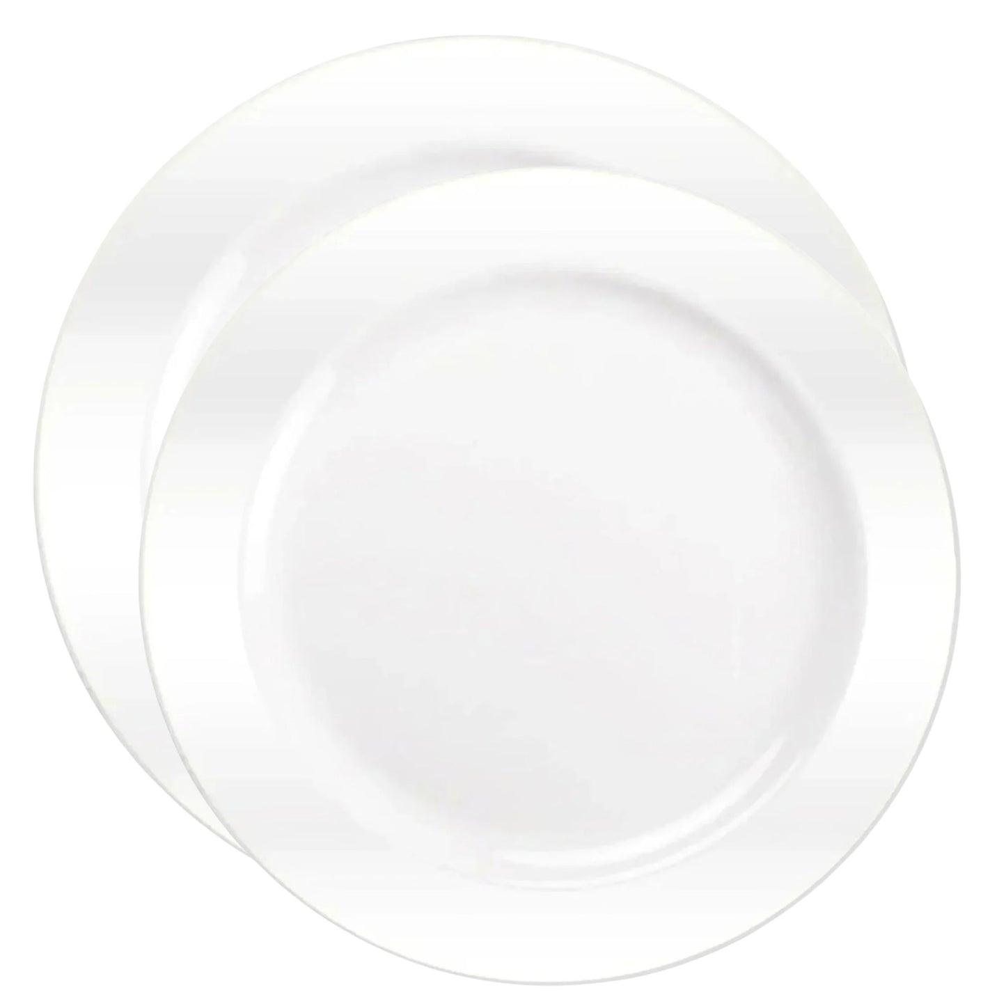 White ceramic plate on a white background