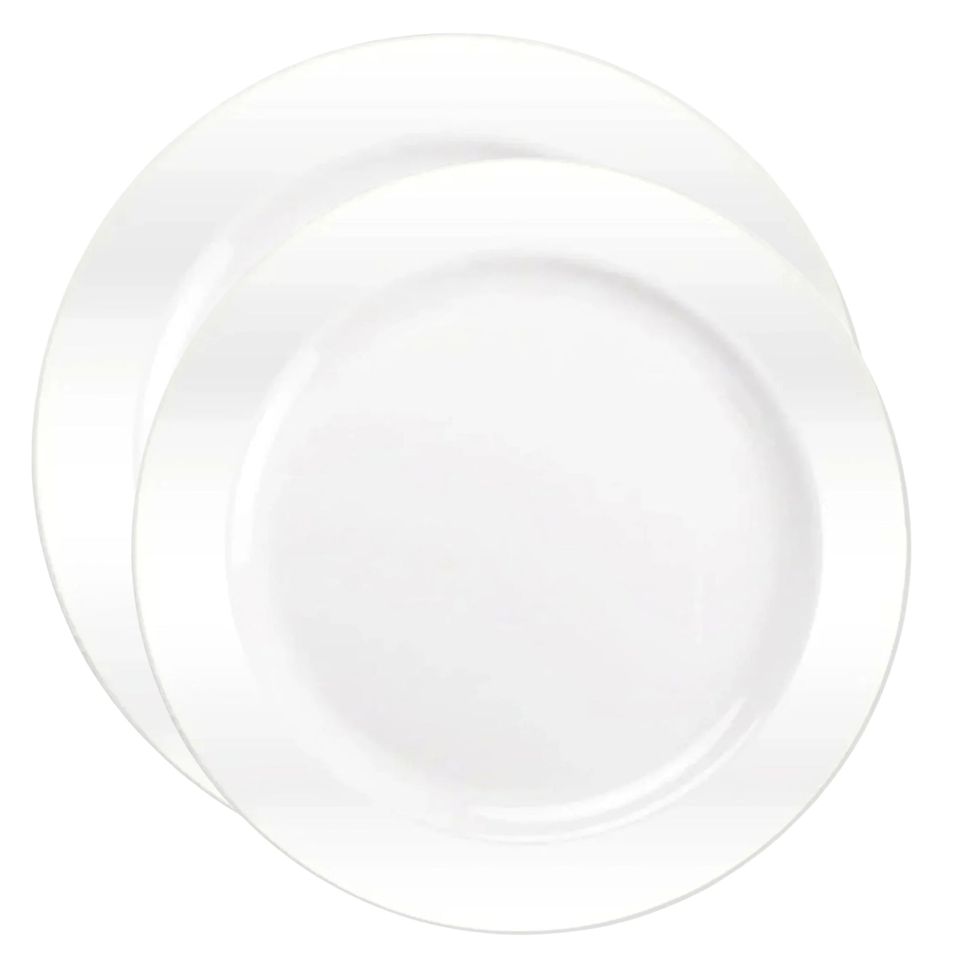 White ceramic plate on a white background