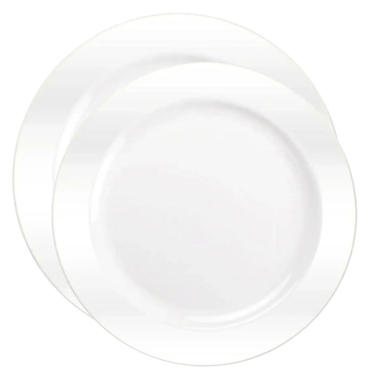 White ceramic plate on a white background