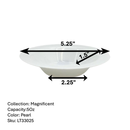 "BULK" Magnificence Heavyweight 5oz Plastic Bowls Value Pack White Pearl Bowls Lillian   