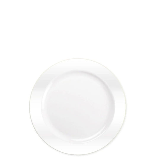"BULK" Magnificence Heavyweight Plastic 6.25" Dessert Plate Value pack Pearl White Plastic Plates Lillian Tablesettings   