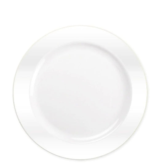 "BULK" Magnificence Heavy weight Plastic 9" Dinner Plate Value pack Pearl White Plastic Plates Lillian Tablesettings   