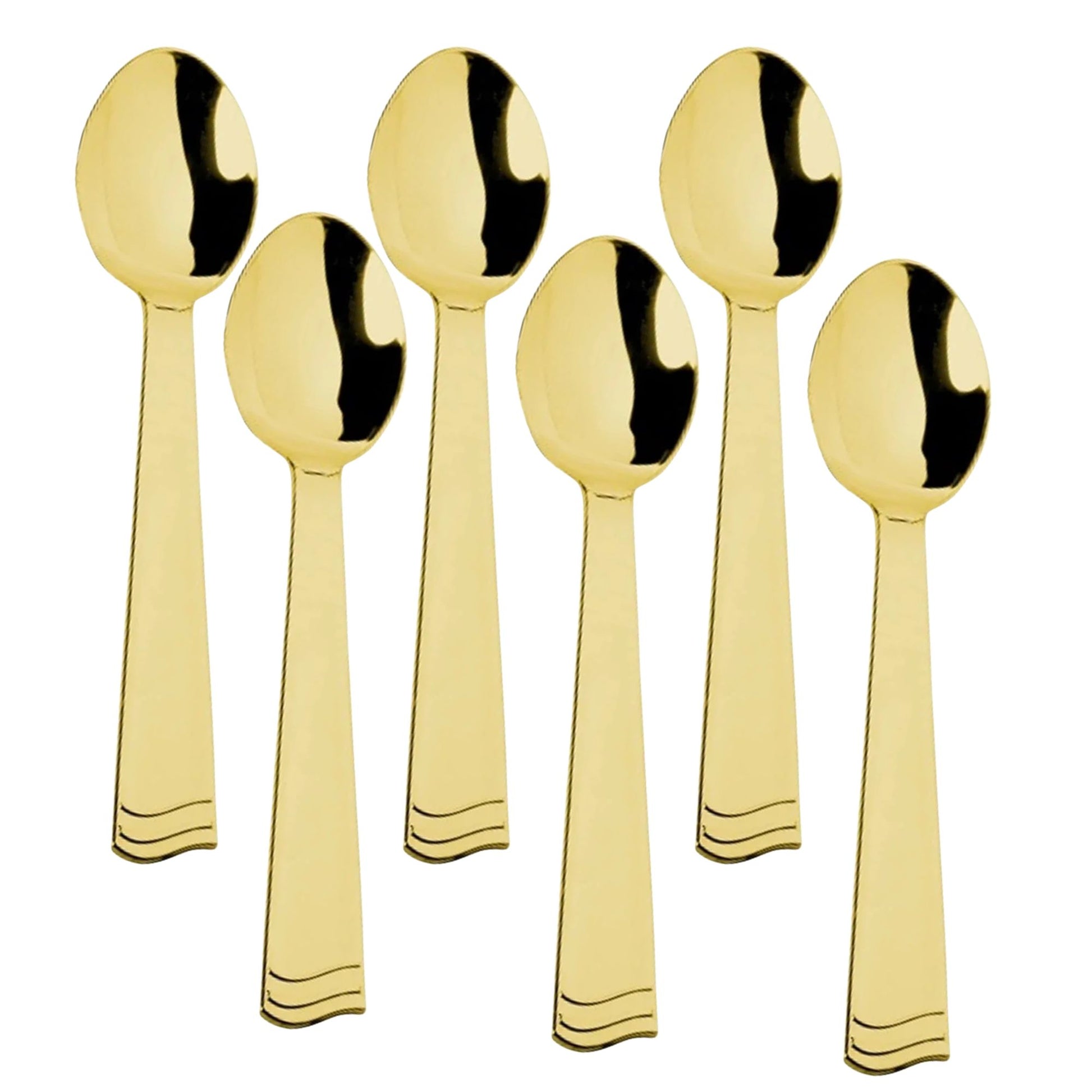 Lillian Tablesetting Polished Plastic Serving Spoon Gold 10" Disposable Spoons Lillian