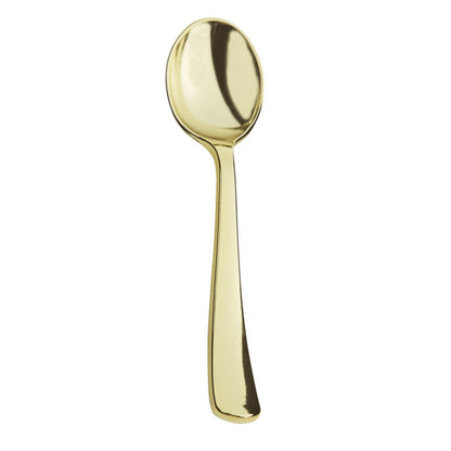*BUY BULK* Lillian Polished Gold Spoon – Premium BPA-Free Plastic Disposable Cutlery Tablesettings Lillian Tablesettings
