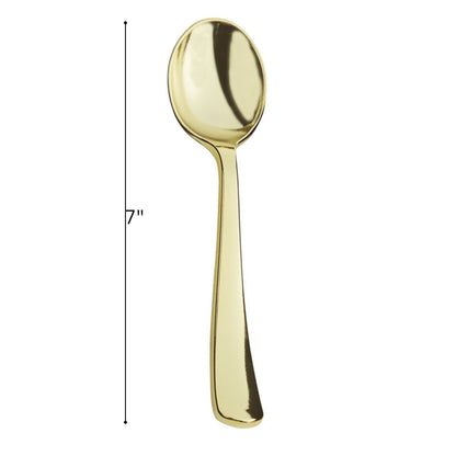 *BUY BULK* Lillian Polished Gold Spoon – Premium BPA-Free Plastic Disposable Cutlery Tablesettings Lillian Tablesettings