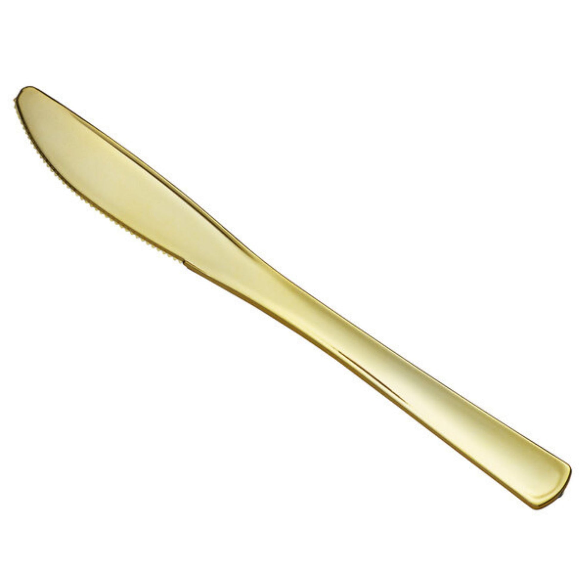 Gold knife on a white background