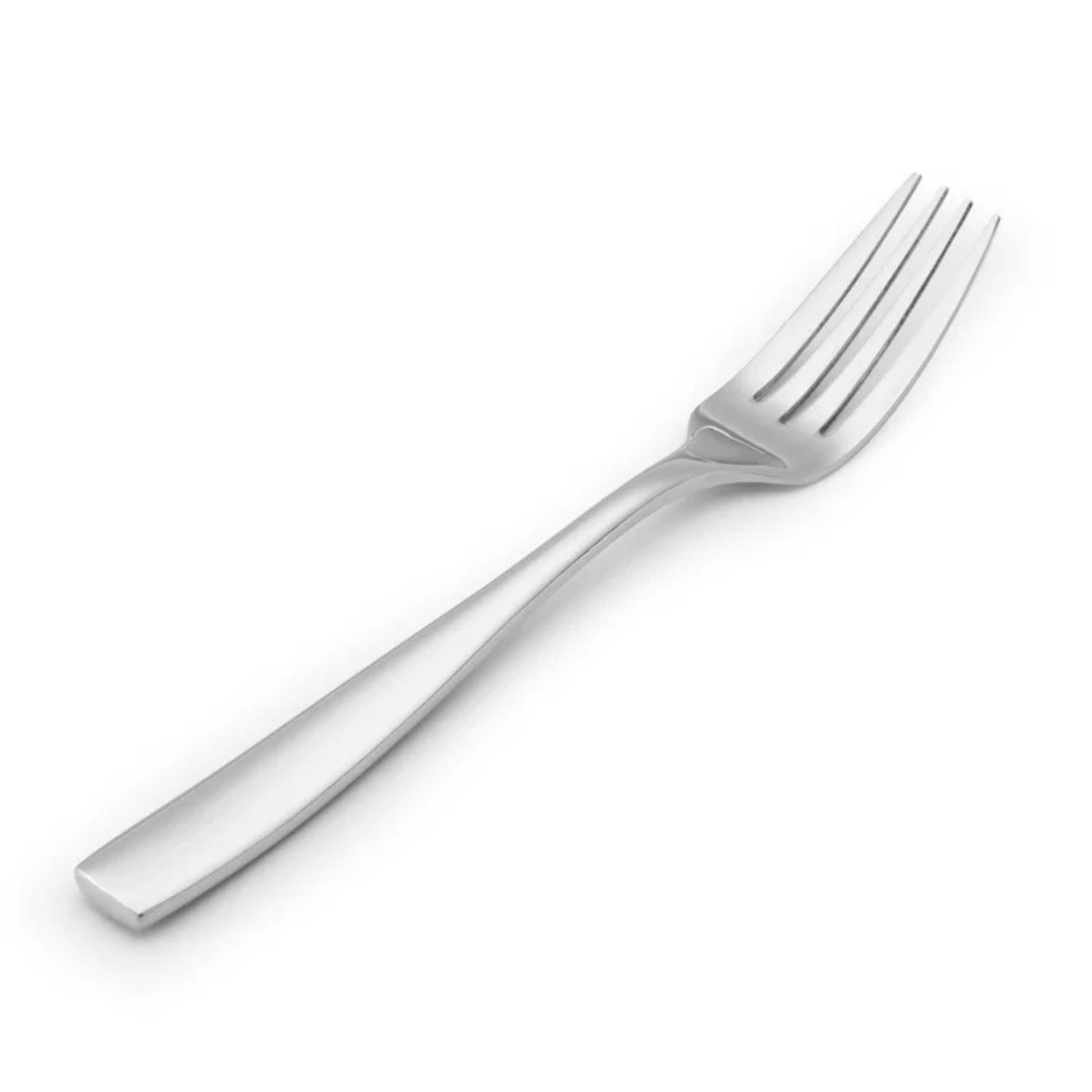 Silver fork on a white background