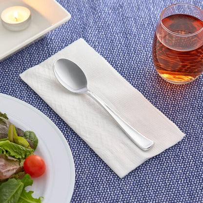 *BUY BULK* Lillian Polished Silver Spoon – Premium BPA-Free Plastic Disposable Cutlery Tablesettings Lillian Tablesettings