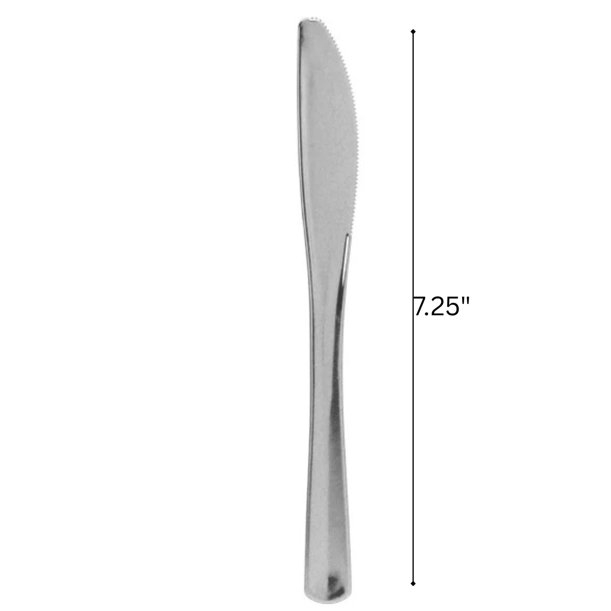 *BUY BULK* Lillian Polished Silver Knife – Premium BPA-Free Plastic Disposable Cutlery Tablesettings Lillian Tablesettings