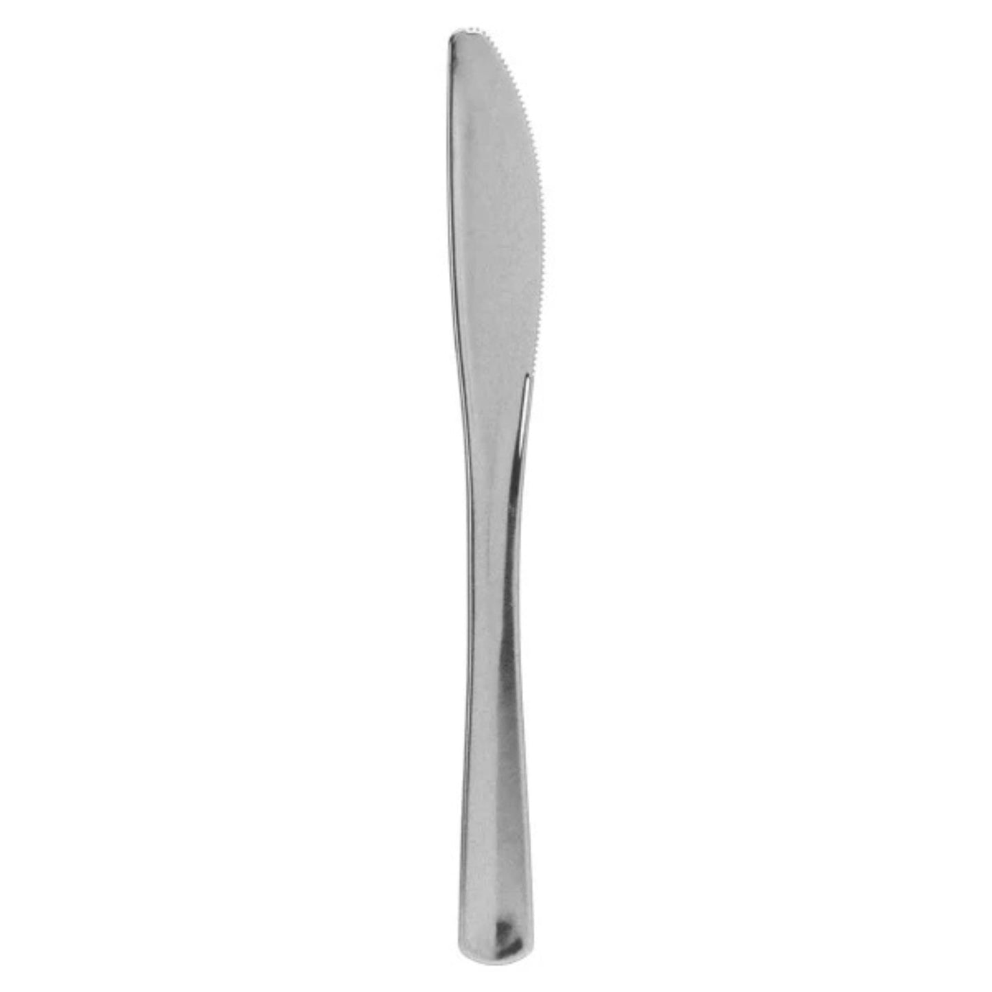 *BUY BULK* Lillian Polished Silver Knife – Premium BPA-Free Plastic Disposable Cutlery Tablesettings Lillian Tablesettings