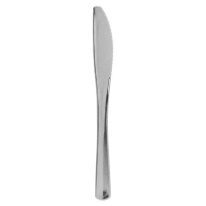 *BUY BULK* Lillian Polished Silver Knife – Premium BPA-Free Plastic Disposable Cutlery Tablesettings Lillian Tablesettings