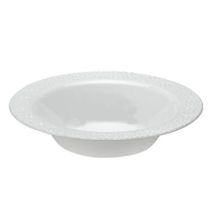 Pebbled Soup Bowls White Rim 14 oz Elegant Bowls Lillian   