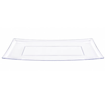 13" x 6.25" Rectangular Clear Plastic Condiment Tray – Elegant Serving Platter for Appetizers, Snacks, Desserts & Parties Disposable Serving Trays Lillian