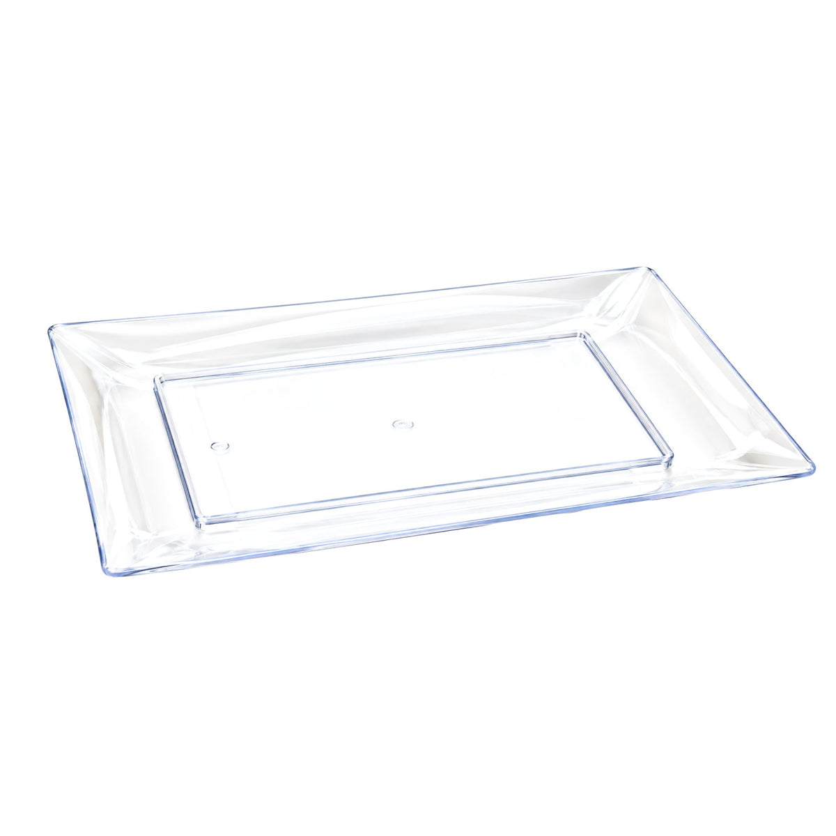 9" x 13" Clear Plastic Serving Tray – Rectangular Party Platter for Appetizers, Desserts, Fruit, Snacks & Catering Disposable Serving Trays Lillian