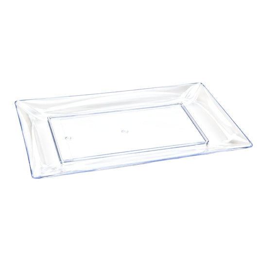 9" x 13" Clear Plastic Serving Tray – Rectangular Party Platter for Appetizers, Desserts, Fruit, Snacks & Catering Disposable Serving Trays Lillian