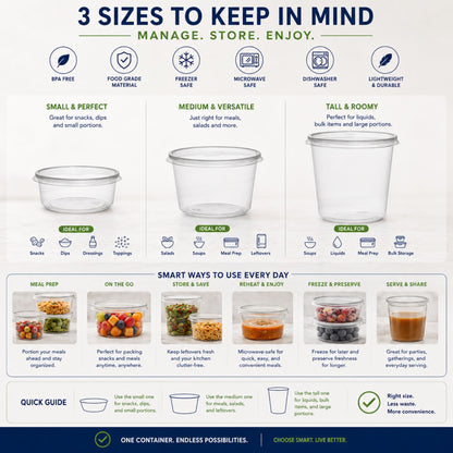 *WHOLESALE* 32oz Lightweight Deli Containers with Lids Disposable Plastic 500/case Food Storage & Serving VeZee