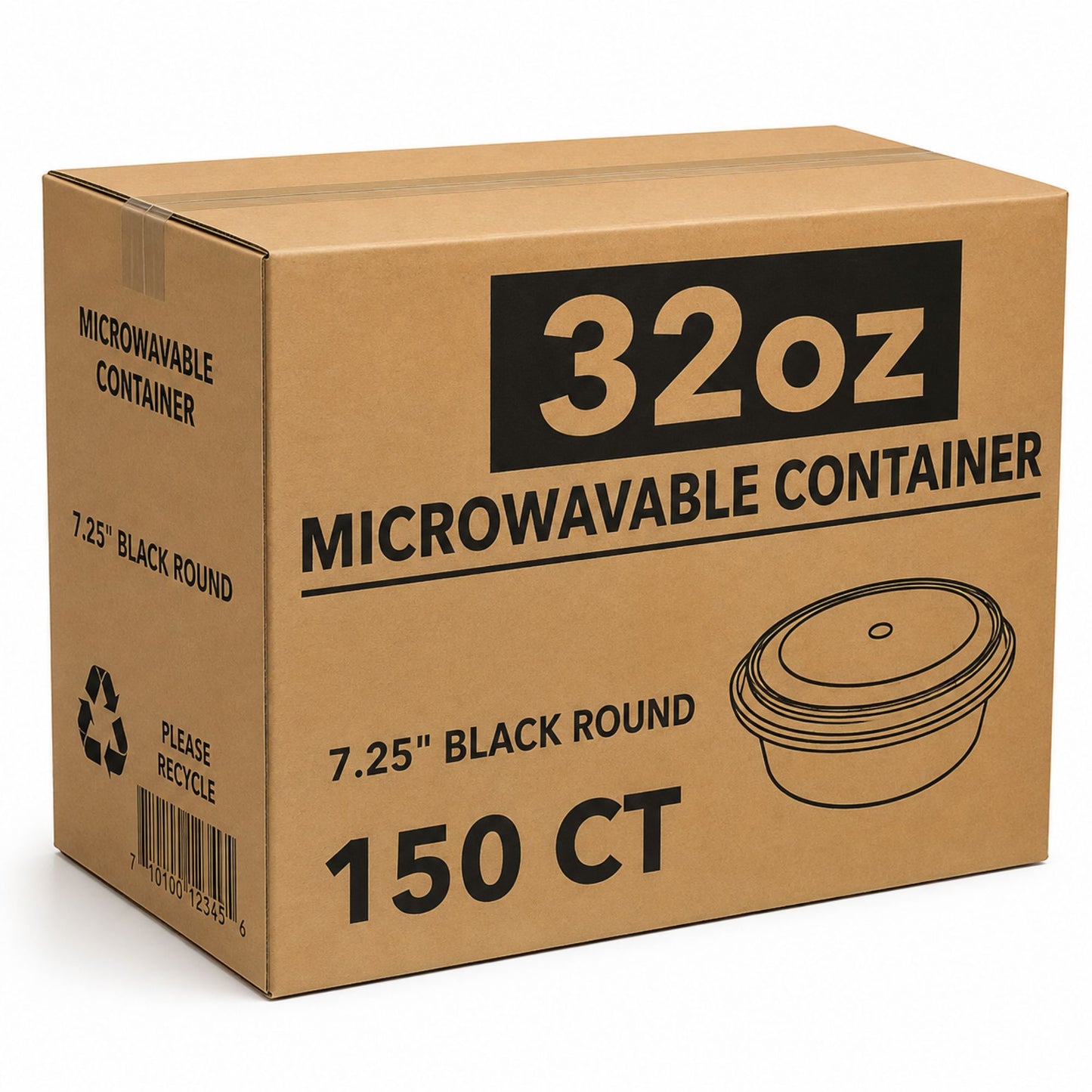 *WHOLESALE* 32oz Black Meal Prep/ Disposable Container with Clear Lid 150/Case Food Storage & Serving VeZee