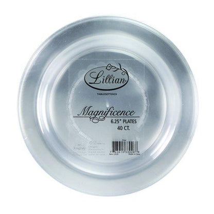 *WHOLESALE* 6.25" Clear Dessert Plate Heavy weight Plastic Magnificence 320/Case Disposable Plates Lillian Tablesettings