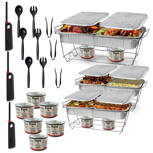 Buffet Serving Kit Disposable Aluminum Chafing Dish Party Set 36PC Disposable Nicole Fantini Collection   