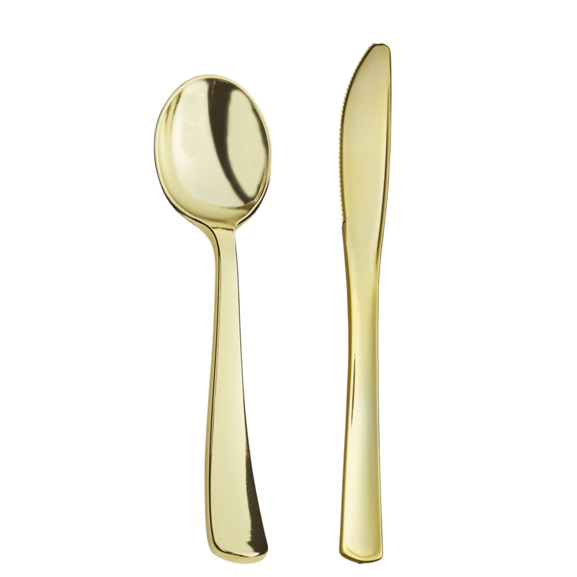 *BUY BULK* Lillian Polished Gold Spoon – Premium BPA-Free Plastic Disposable Cutlery Tablesettings Lillian Tablesettings